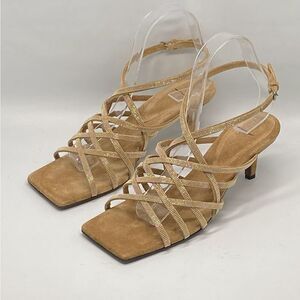 Brunello Cucinelli Monili Cage Square Toe Slingback Sandal size 38